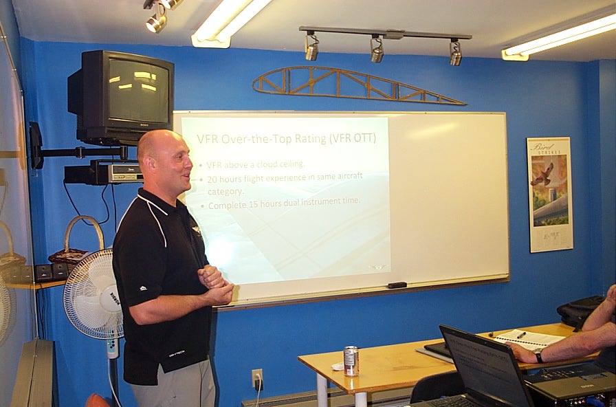 Rod Giesbrecht teaching Langley Flying School Groundschool.